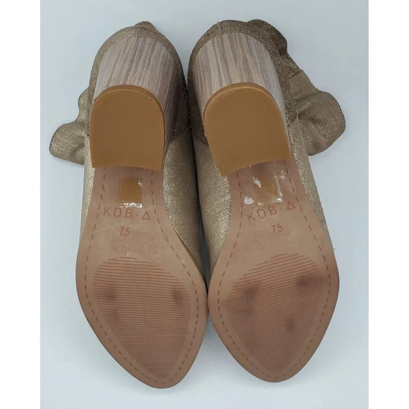 KELSI DAGGER BROOKLYN Women's Wicked Metallic Gold Fabric Fashion Boot Size 7.5 - Picture 8 of 9